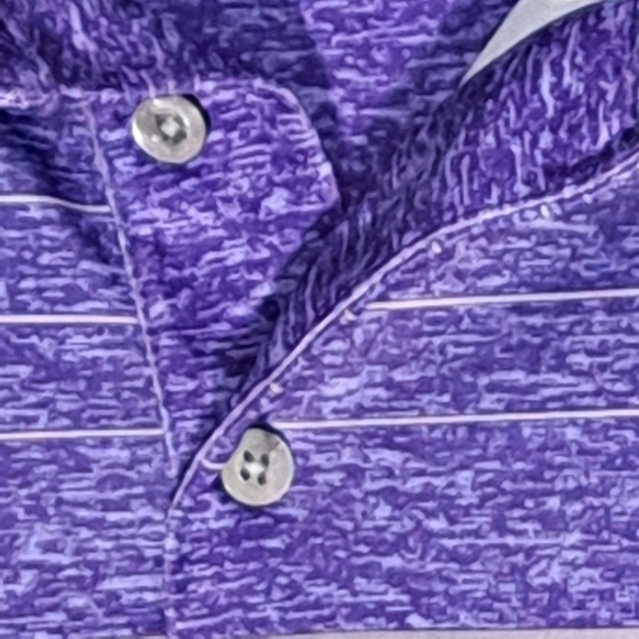 PGA Tour Purple Polo Shirt with Stripes Mens XL #150 - Picture 4 of 6